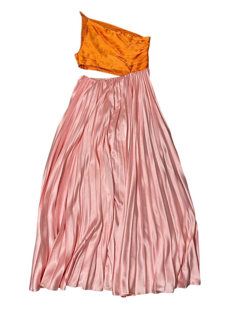 NWT AMUR Two-Tone Pleated Maxi Dress Size 4 - Picture 6 of 9